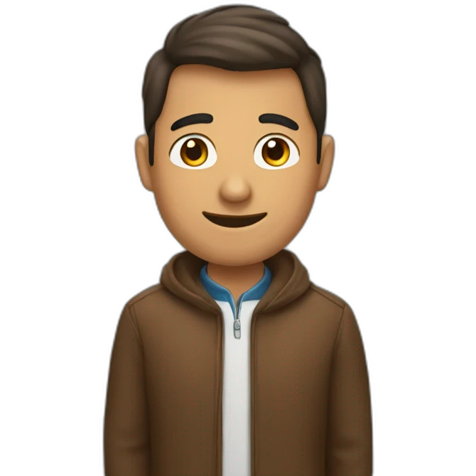 Un homme brun qui sourit  emoji