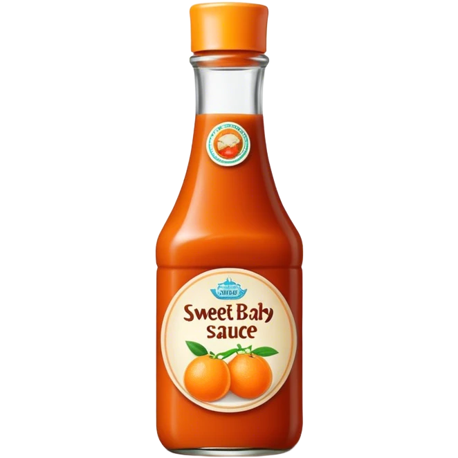 Sweet Baby Ray’s sauce brand bottle, fat bottle, orange color emoji