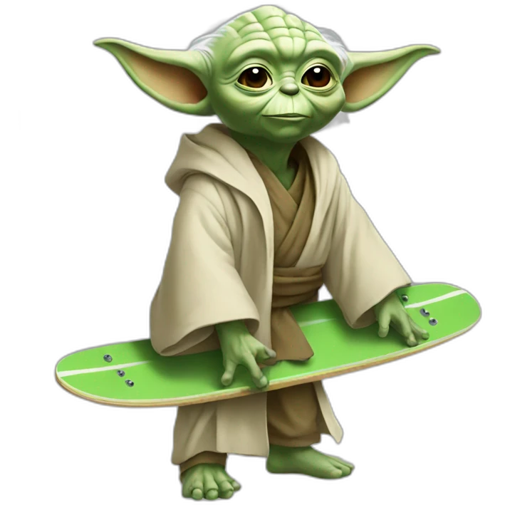 Yoda with skateboard  emoji