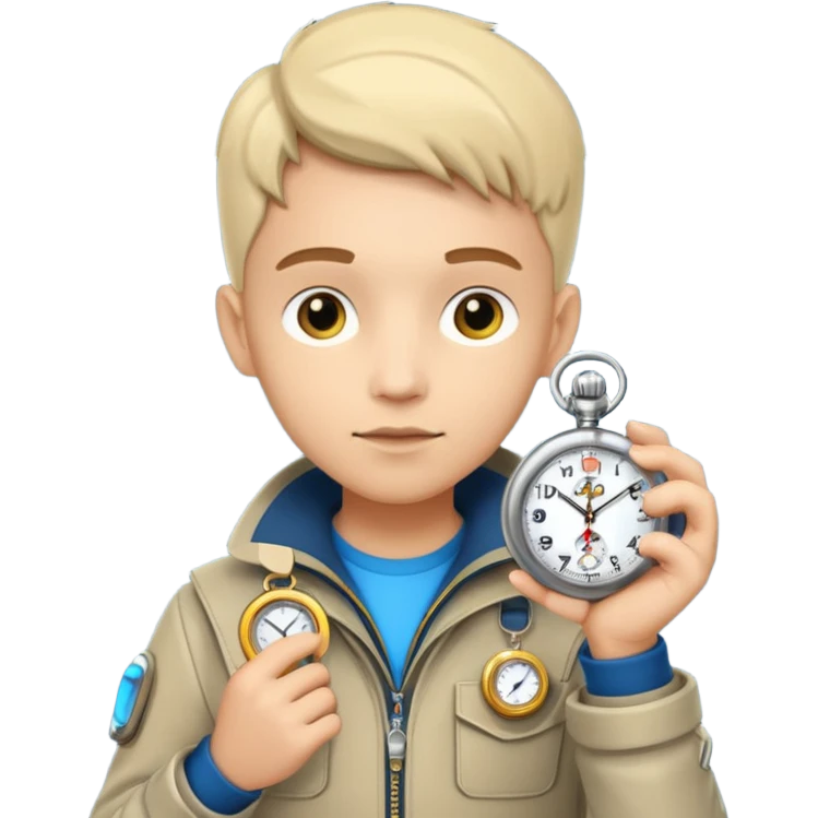 future Explorer with futuristic pocket watch emoji