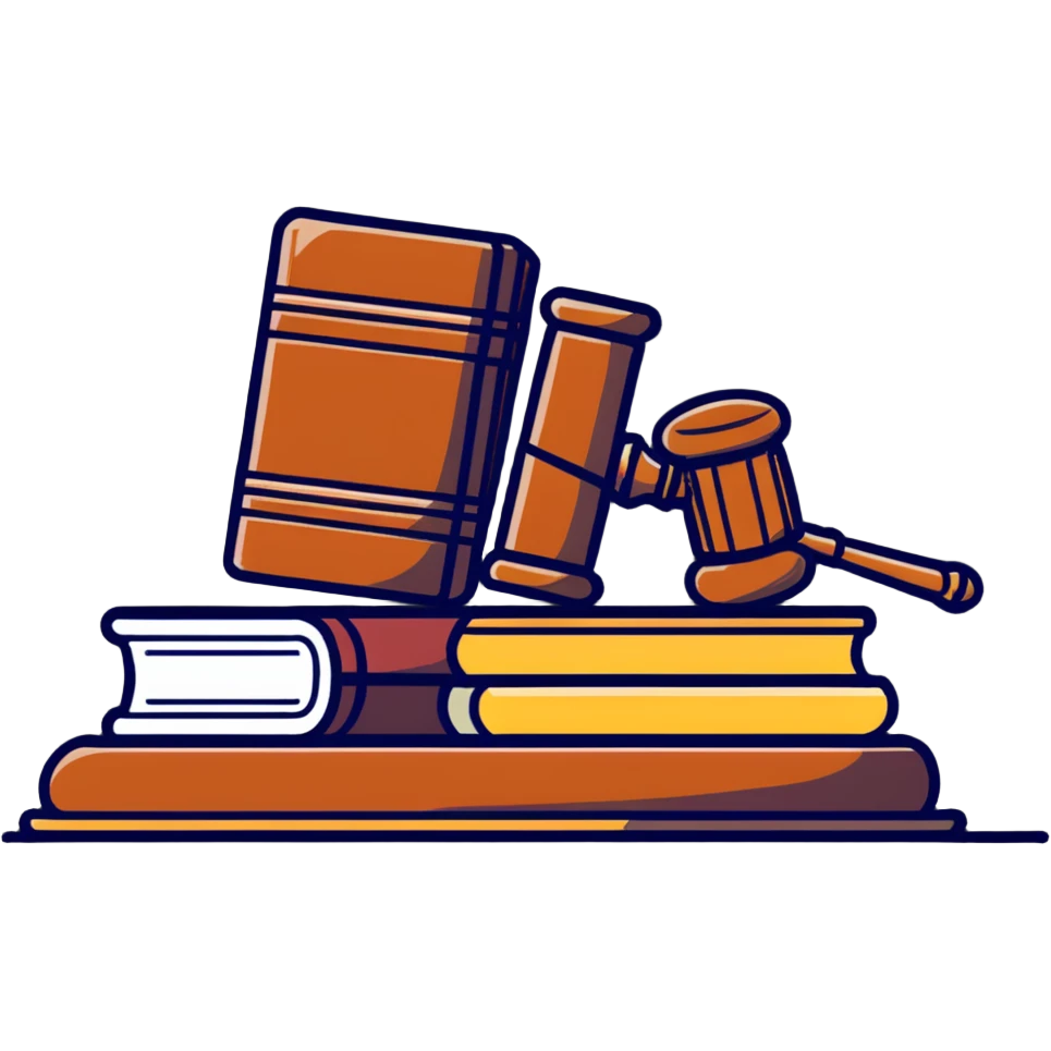 Gavel with law book emoji