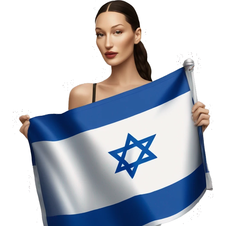 Bella hadid holding israel flag emoji