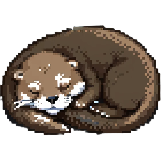 sleeping otter curled up emoji