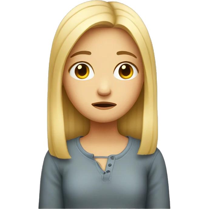 sad blode girl  emoji