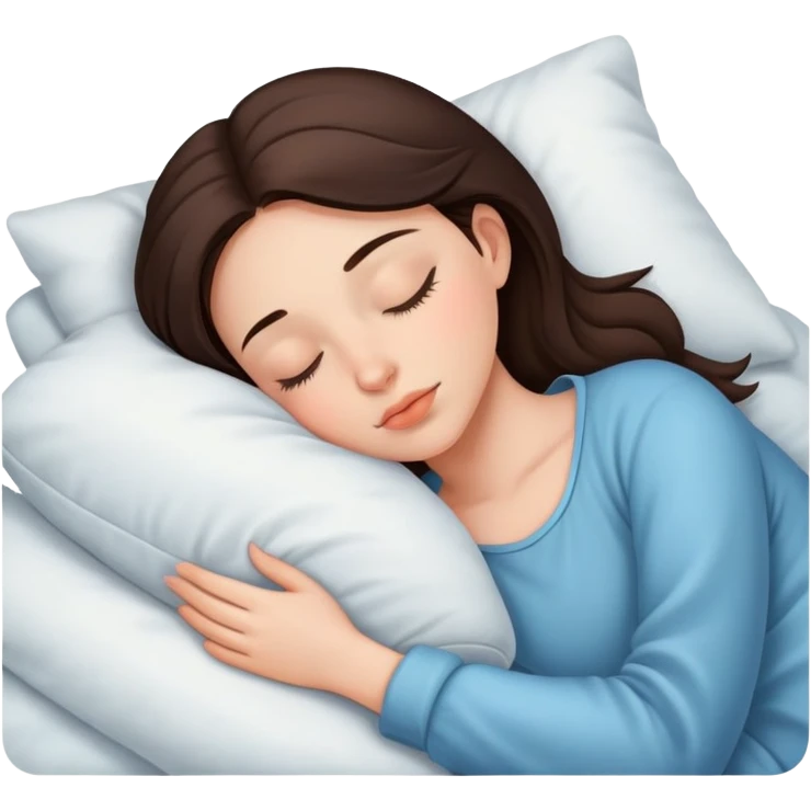 Brunette girl sleeping emoji