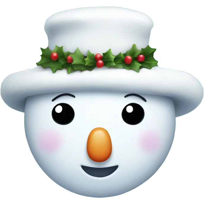 cute christmas Snowman face emoji