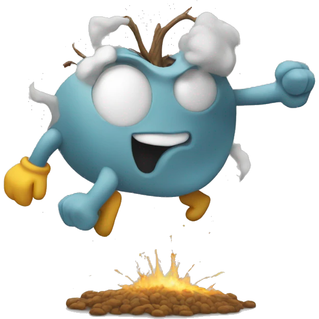 Boom with foot emoji