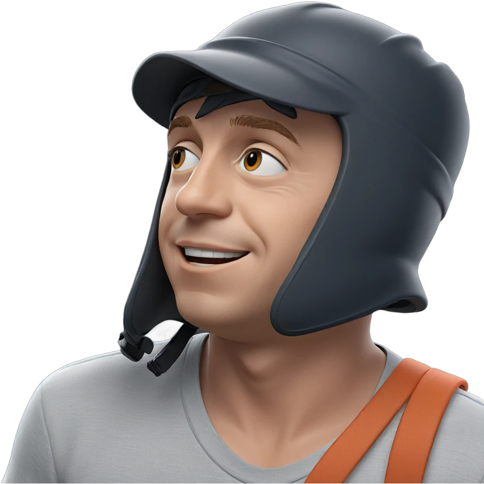 boy in helmet with hat emoji
