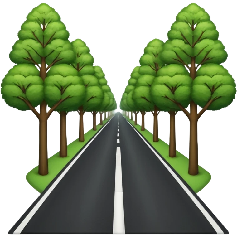 a straight road with trees on both sides emoji