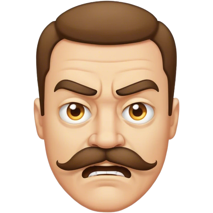 Angry with mustache emoji