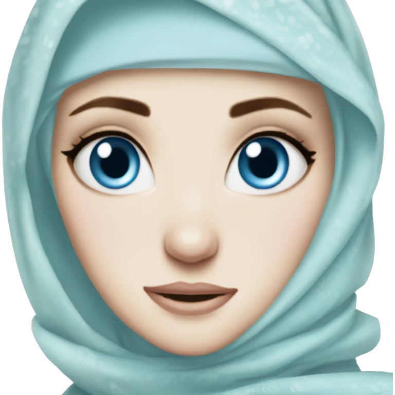 Hijabi elsa princess freckless blue eyes  emoji