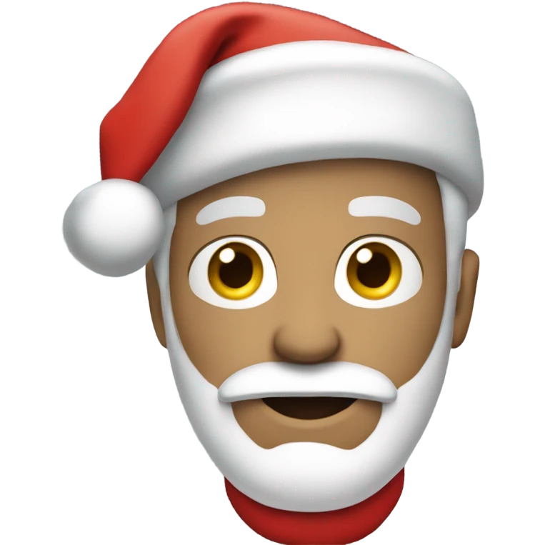 white man with gray goatee with Santa hat emoji