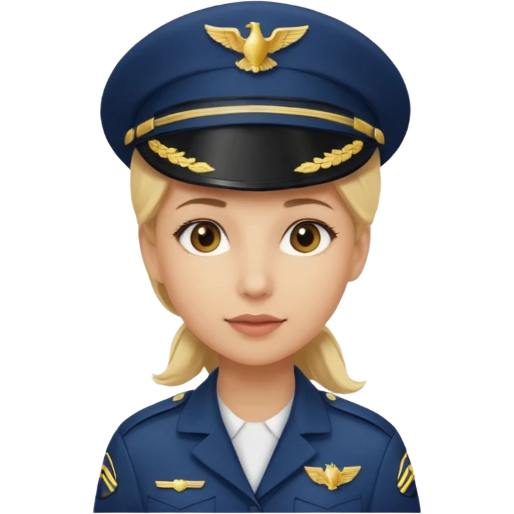 A female pilot with light skin and blonde hair under her cap emoji