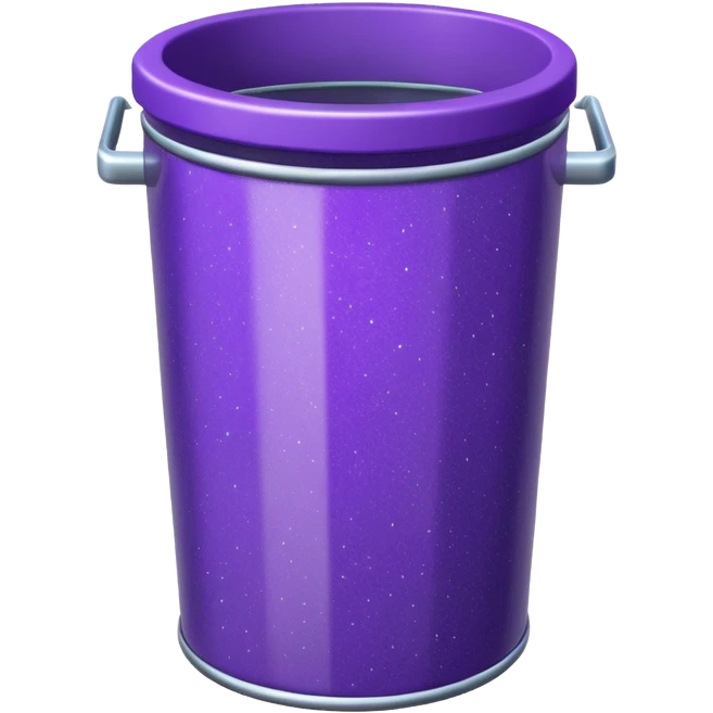 Glitter Purple and Cian  metal rubbish bin office emoji