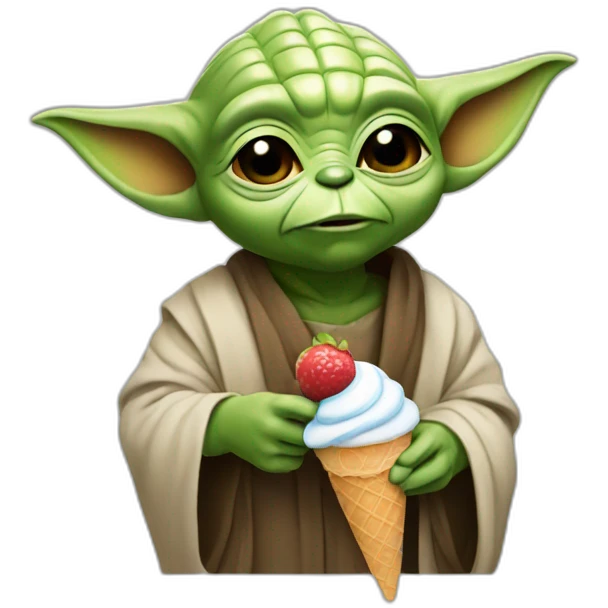 yoda holding ice cream emoji
