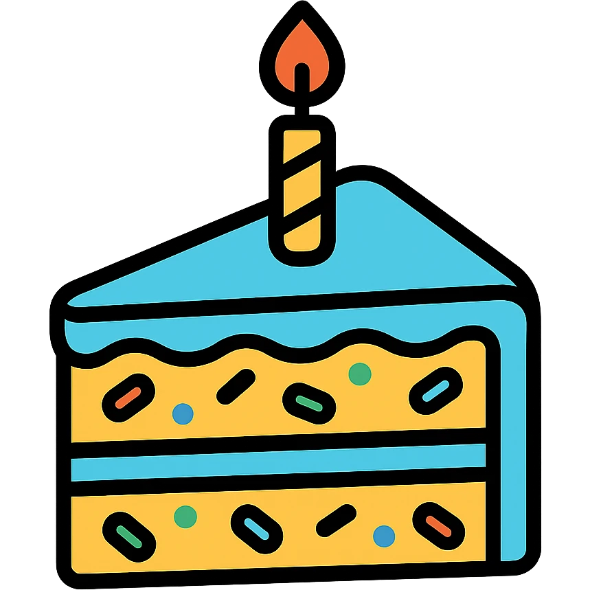 slice of funfetti birthday cake emoji