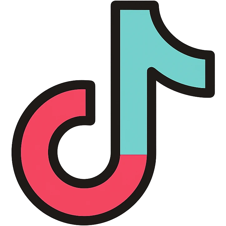 tiktok logo, flat, vibrant colors, no text emoji
