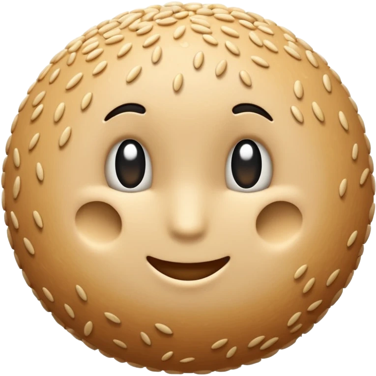 a single sesame seed, iOS emoji style, with subtle shadow emoji