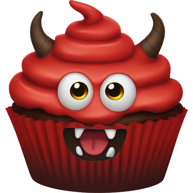 Demon cupcake emoji