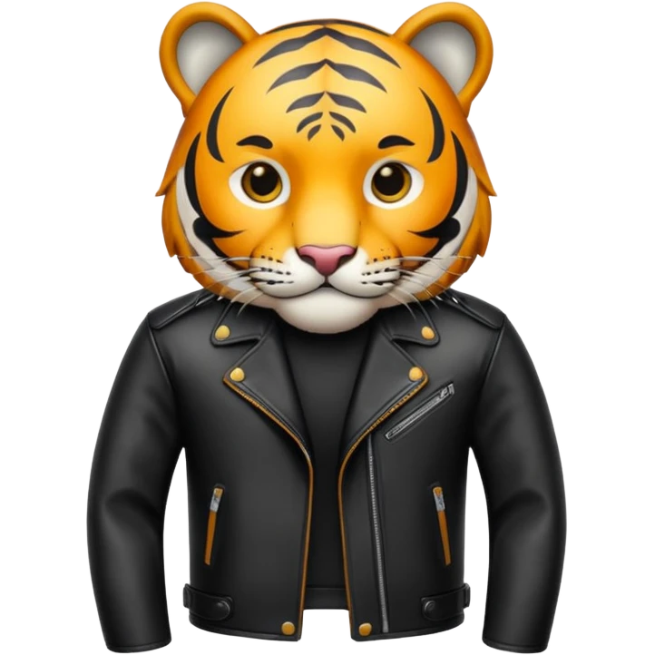 tiger in stylish leather jacket emoji