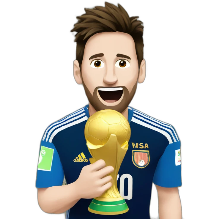 messi winning the world cup emoji