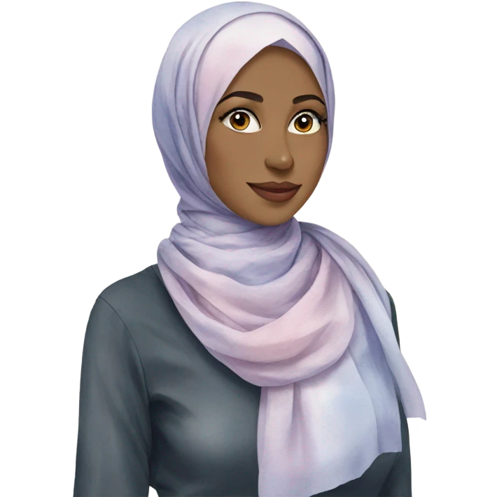 Watercolor hijab emoji