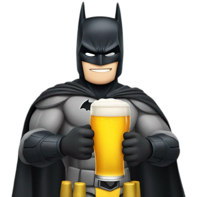 Batman hold a beer emoji