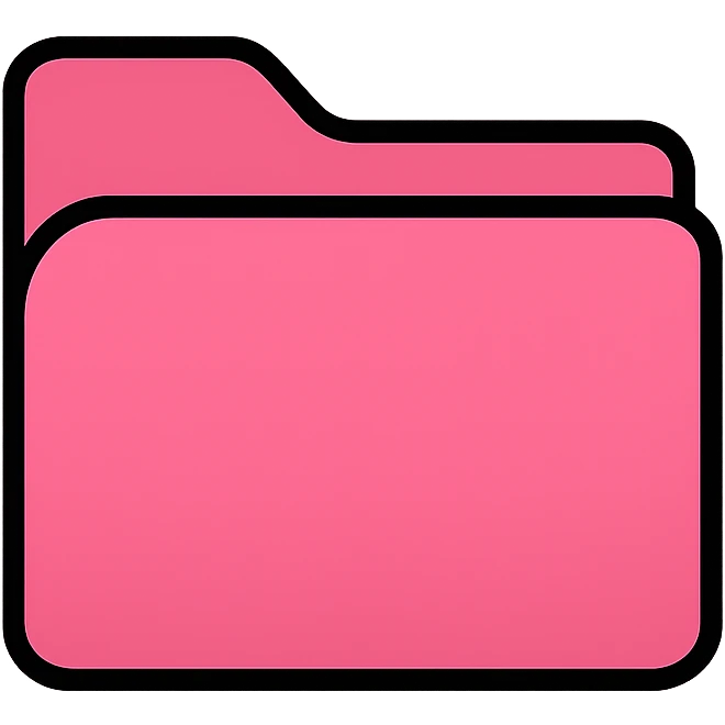 Pink folder icon, simple and clean design with bright pink color emoji