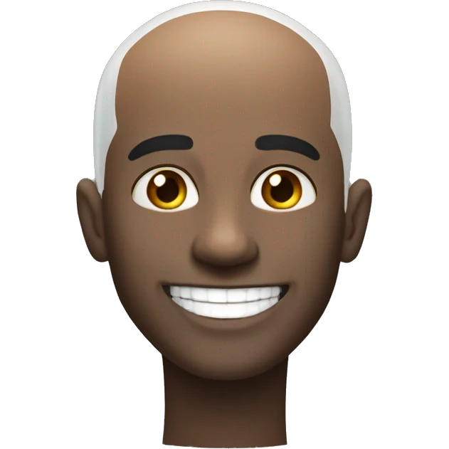 very attractive black bald head pretty white teeth smile  emoji