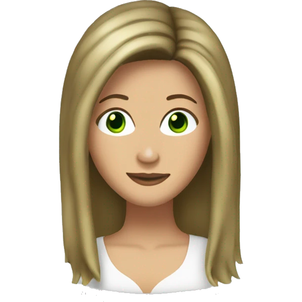 Rachel Green friends with hair highlights and green eyes emoji