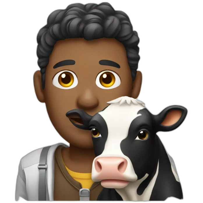 Man with cow emoji