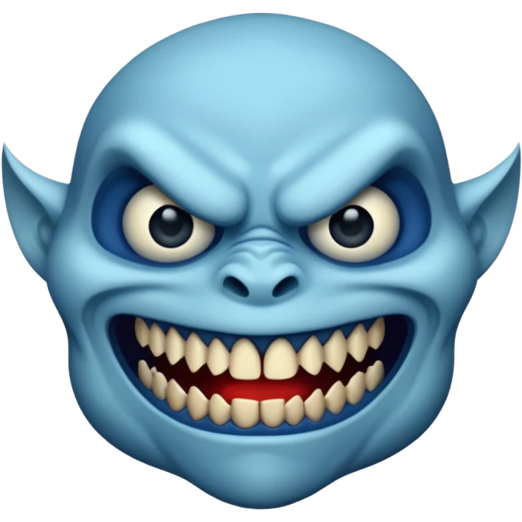 blue scary face thing emoji