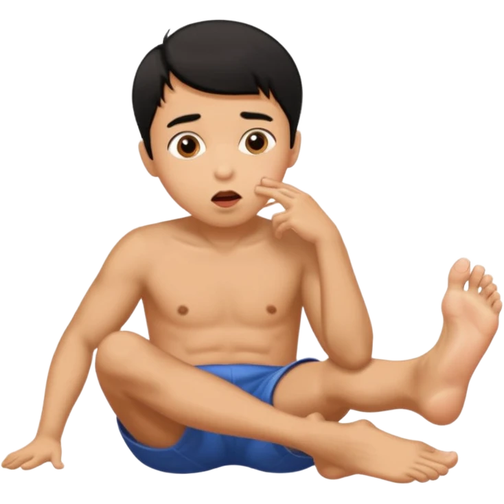 a straight short black hair man kissing a foot emoji