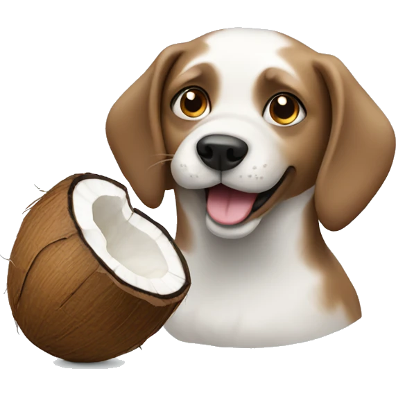 Dog with coconut emoji