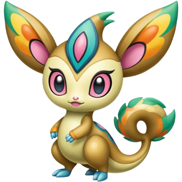 Colorful Exotic Meloetta-Vibrava-Amaura-Vernid-Trico-Kirby-Fakémon-creature-hybrid emoji