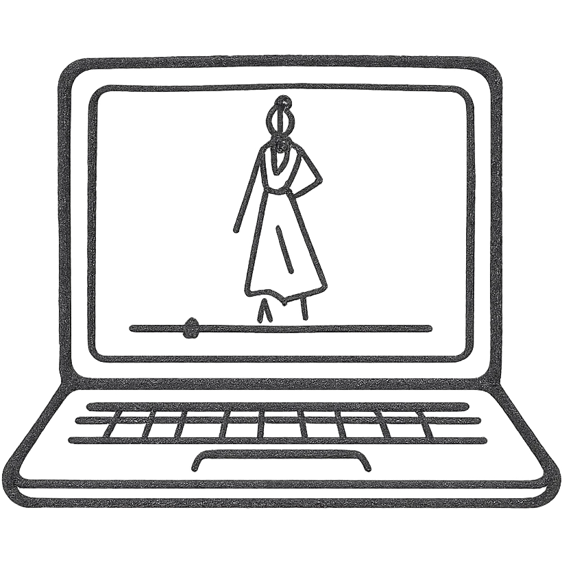 Laptop with Fashion Sketch + Timeline Bar emoji