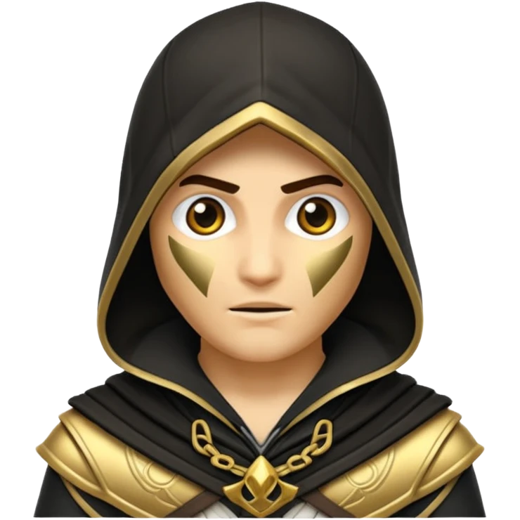 Assassin creend emoji in gold and black shaddow  emoji