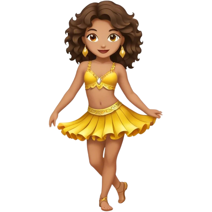 tahitian girl with wavy hair brunette hazel eye full body show dancer girl emoji Almond eyes emoji