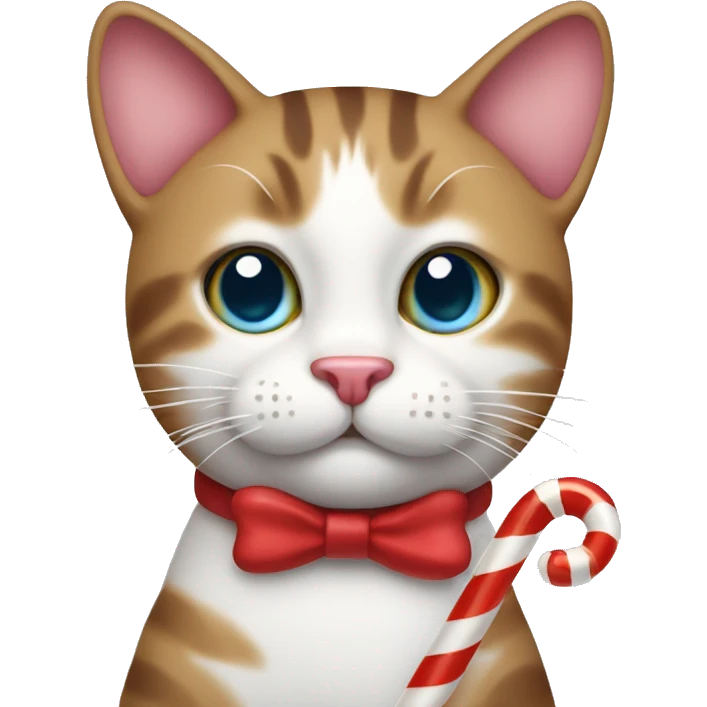 cat with candy cane  emoji