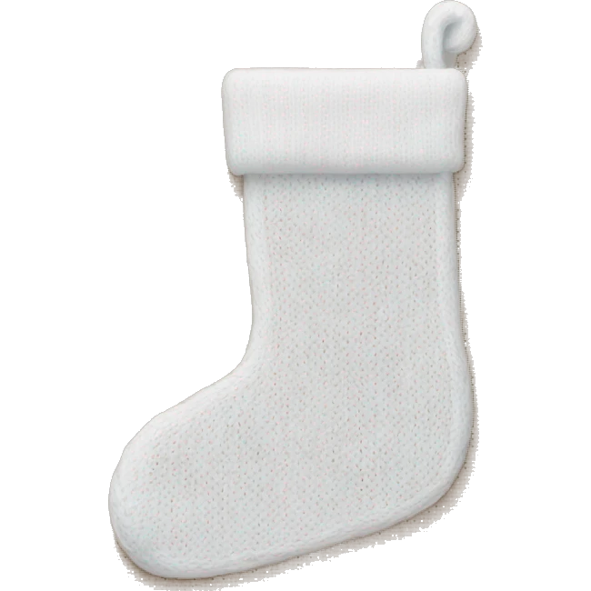 white knit Christmas stocking emoji