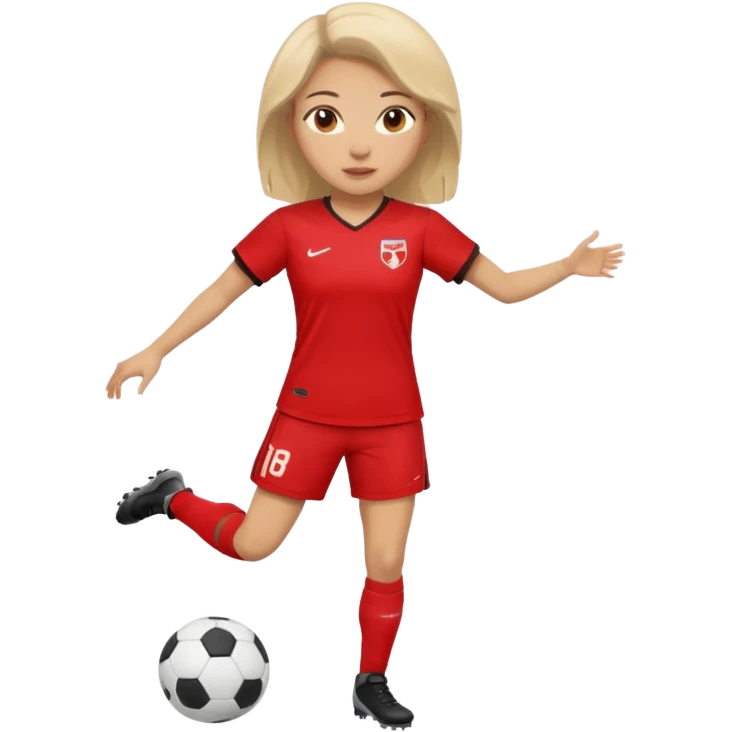 woman soccer player with red jersey emoji