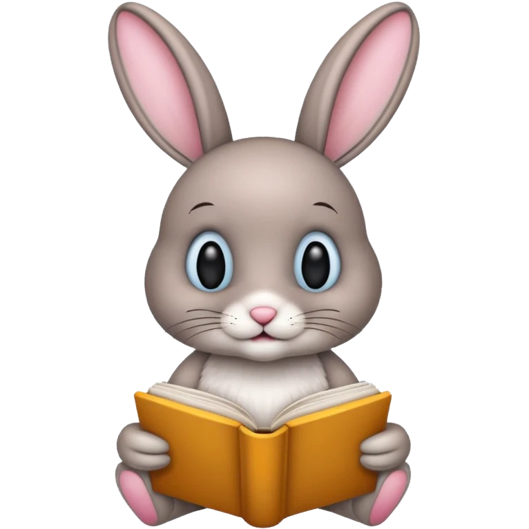 bunny reading book emoji