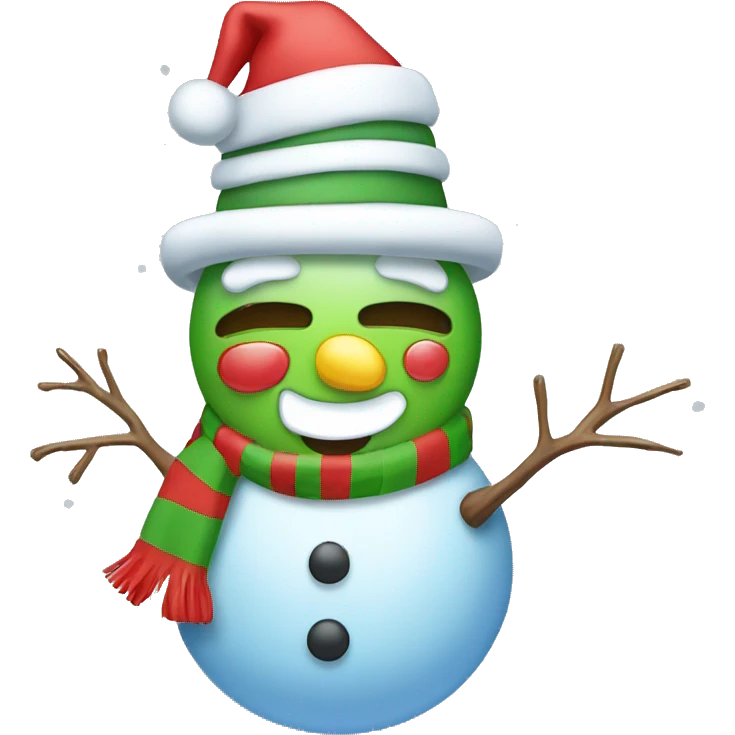 christmas emoji! christmas tree, snow, snowman, ice, happy emoji