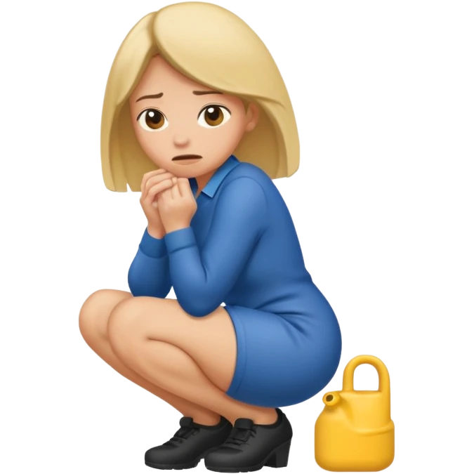 Woman squatting and pissing emoji