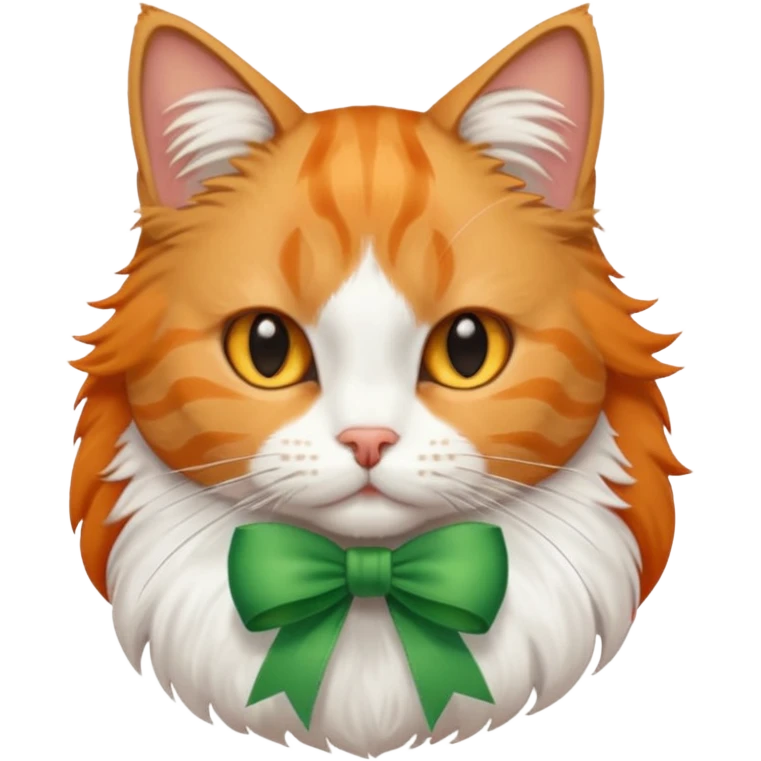 cat with green ribbon on ear emoji