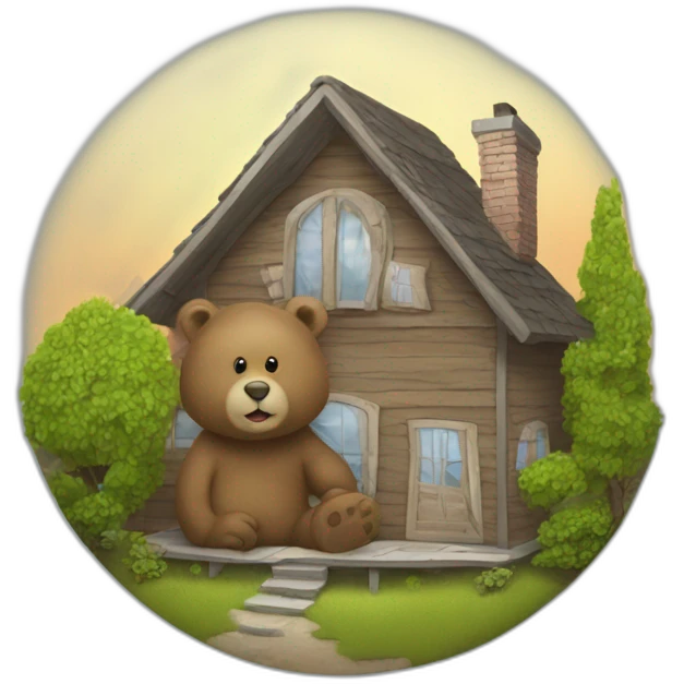 Un ours dans une maison emoji