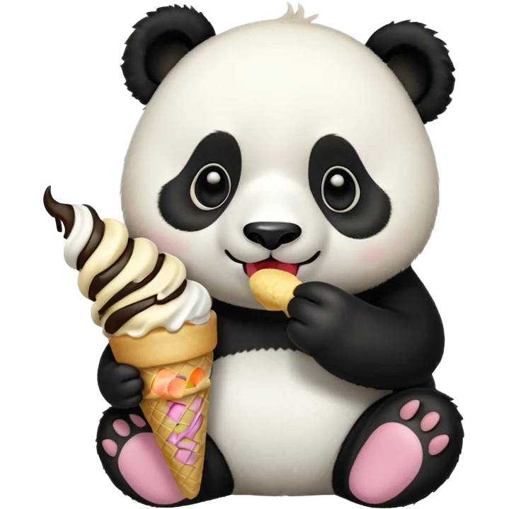 Panda eating ice cream emoji