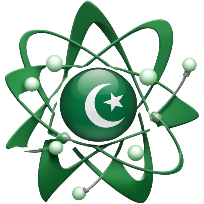 Pakistan flag with atom symbol representing nuclear capability emoji