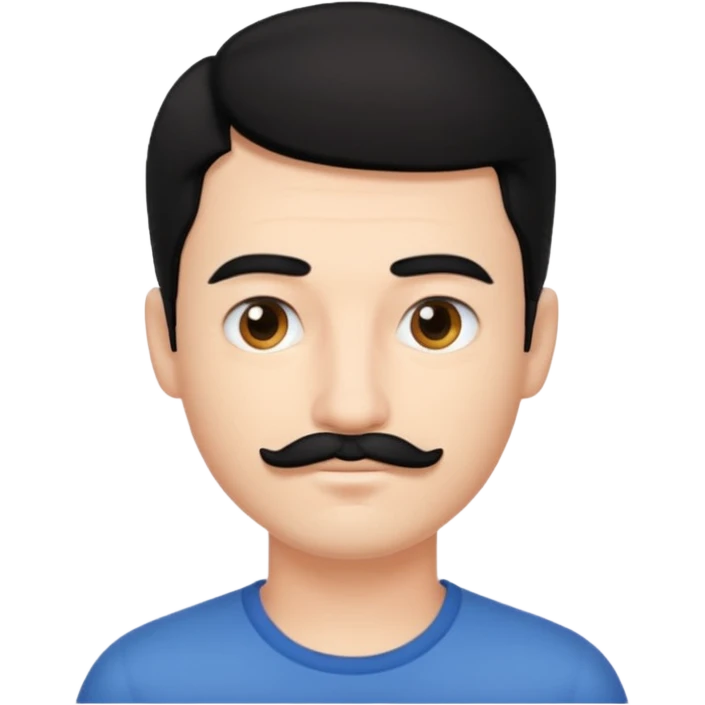 A man with black hair and small short moustache emoji