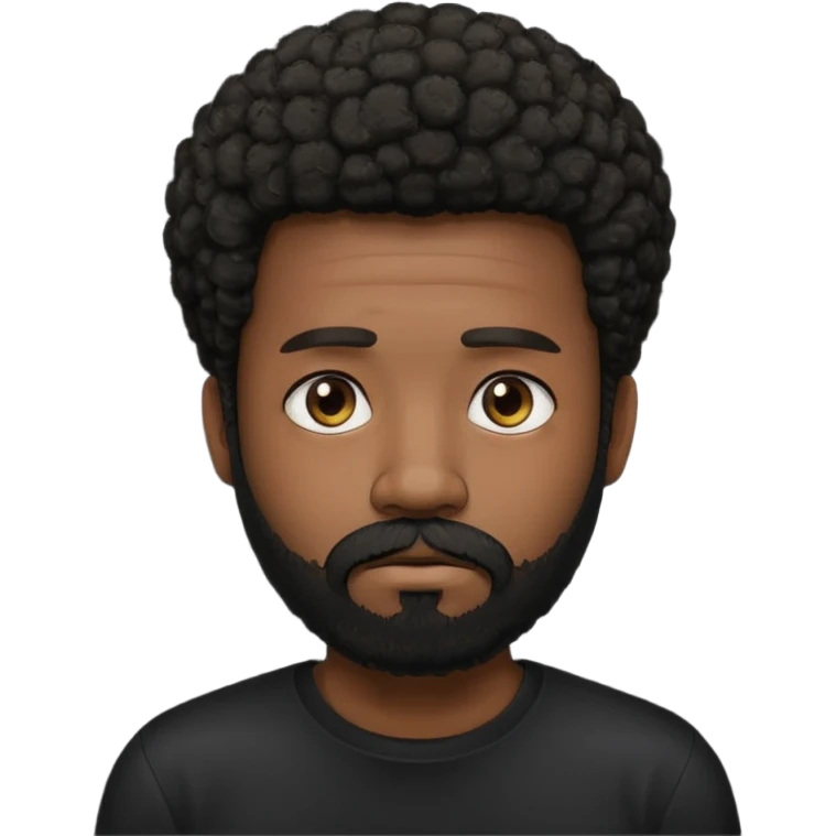 black man with beard, mustache, and short afro sad emoji